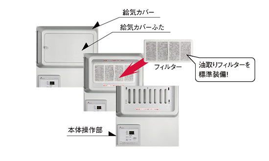 簡単お手入れフィルターのイメージ