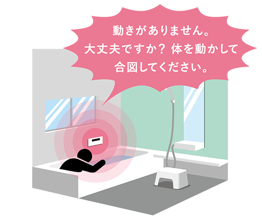 動きがありません。大丈夫ですか？ 体を動かして合図してください。